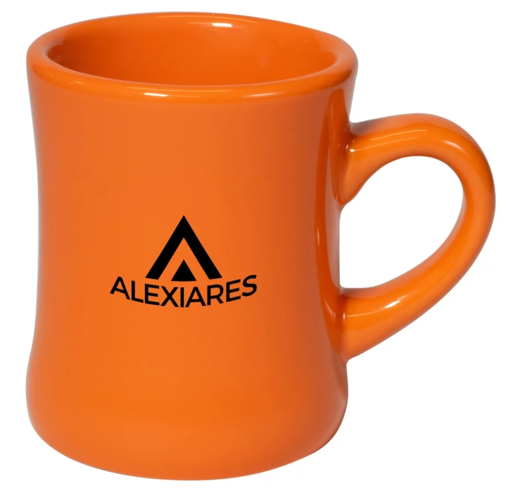 Tasse en céramique orange de 10 oz pour diner classique