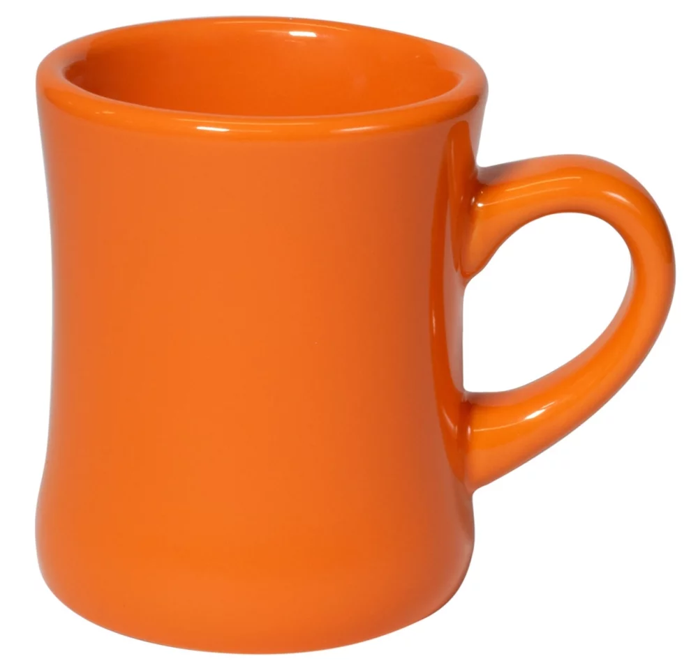Tasse en céramique orange de 10 oz pour diner classique