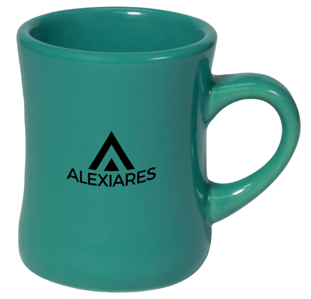 Classic Diner 10oz teal ceramic mug