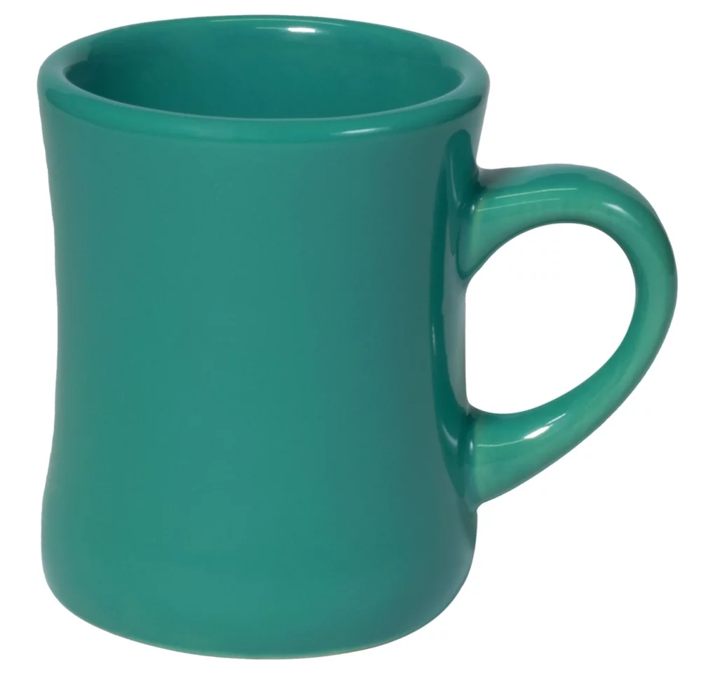 Tasse en céramique bleu sarcelle de 10 oz pour diner classique