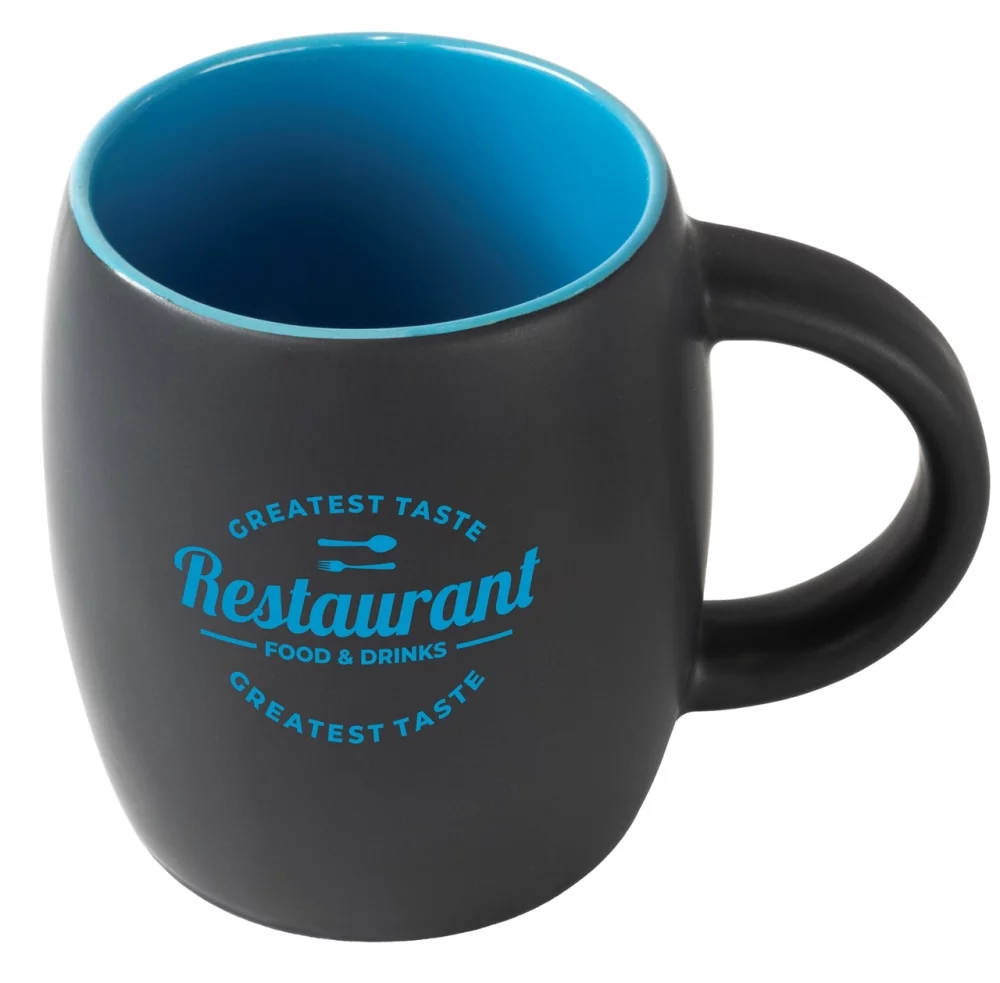 Pipa 14oz 2tone black/sky blue mug in Ripple gift box