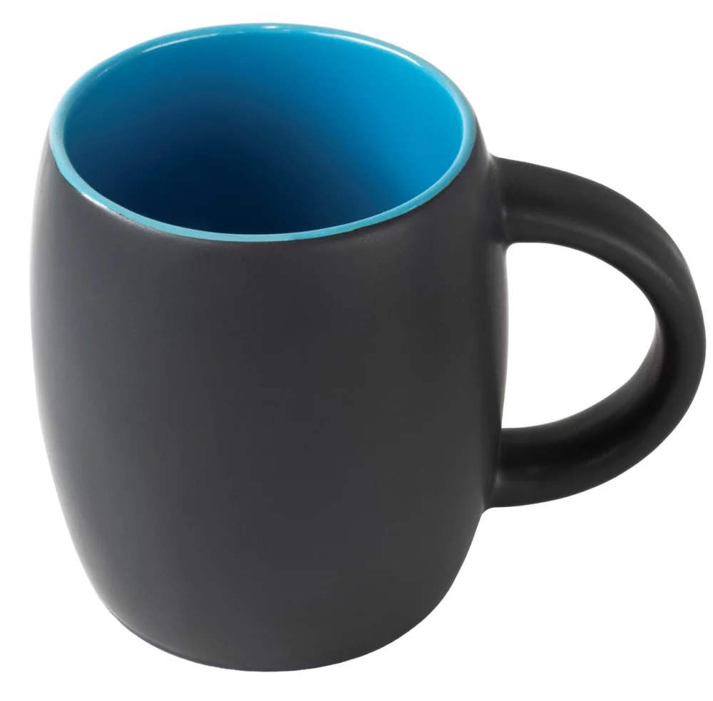 Pipa 14oz 2tone black/sky blue mug in Ripple gift box