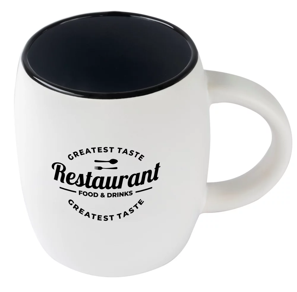 Pipa 14oz 2tone white/black mug in Ripple gift box