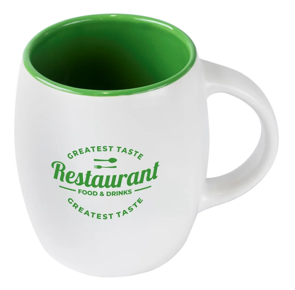 Pipa 14oz 2tone white/green mug in Ripple gift box