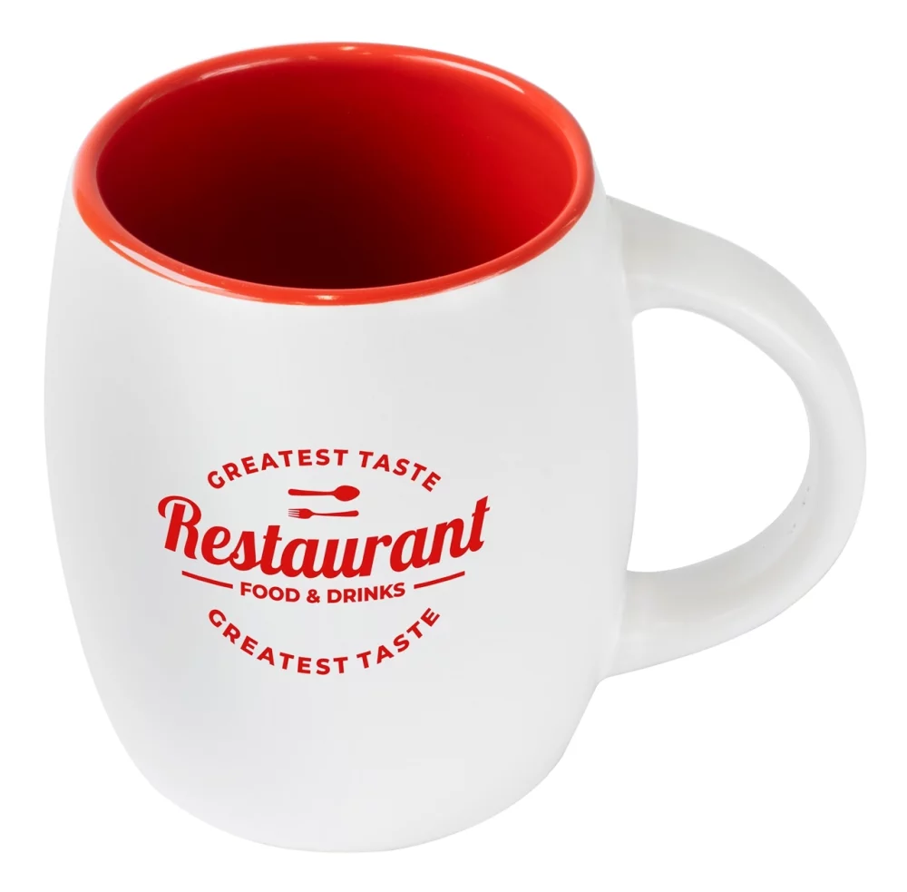 Pipa 14oz 2tone white/red mug in Ripple gift box