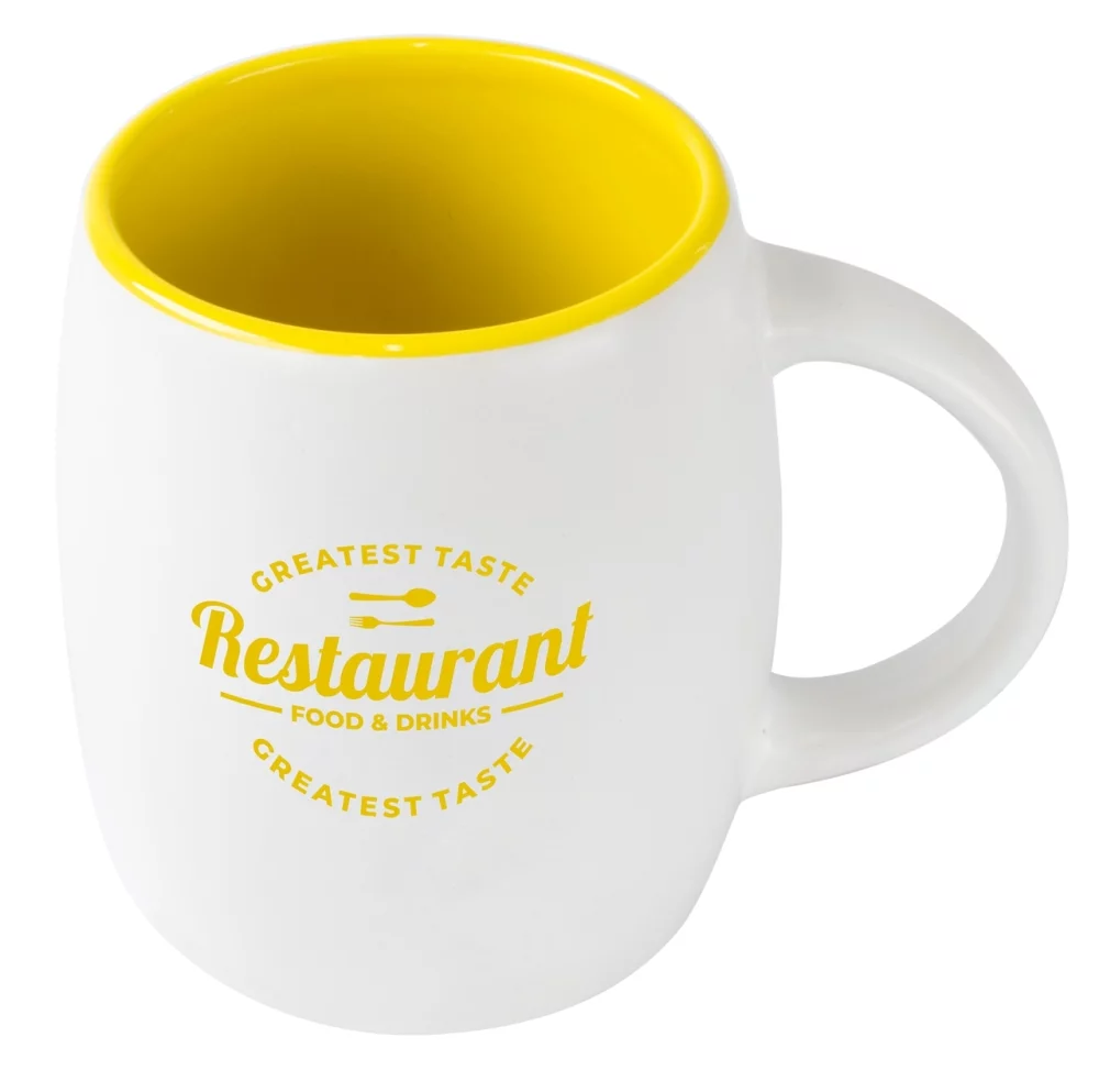 Pipa 14oz 2tone white/yellow mug in Ripple gift box