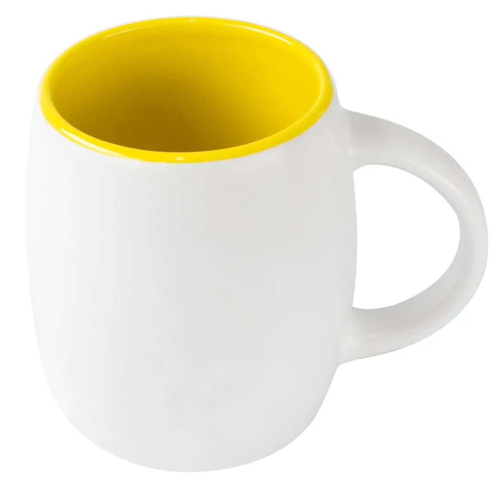 Tasse Pipa 14oz bicolore blanc/jaune dans une boîte cadeau Ripple