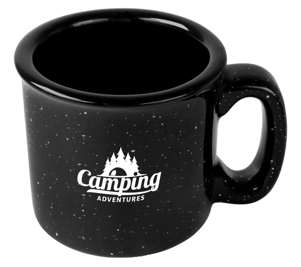 Camper 15oz speckled black mug