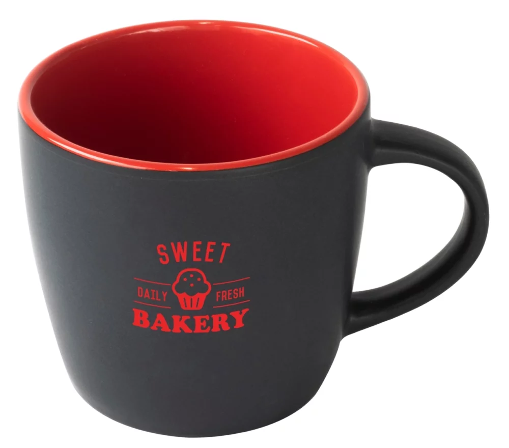 Midnight 12oz 2tone black/red cafe mug