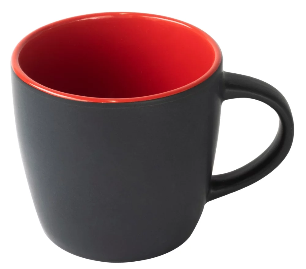 Midnight 12oz 2tone black/red cafe mug - Etched