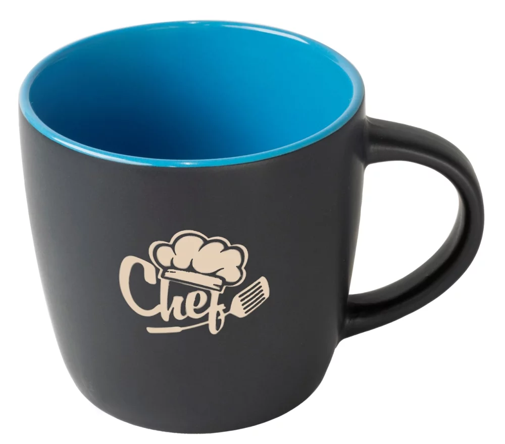 Tasse de café Midnight 12 oz 2 tons noir/bleu ciel - Gravée