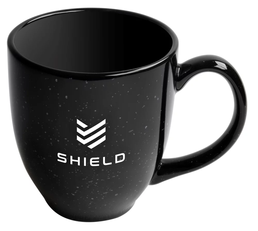 Speckled Bistro 16oz cermaic mug black w/white speckles