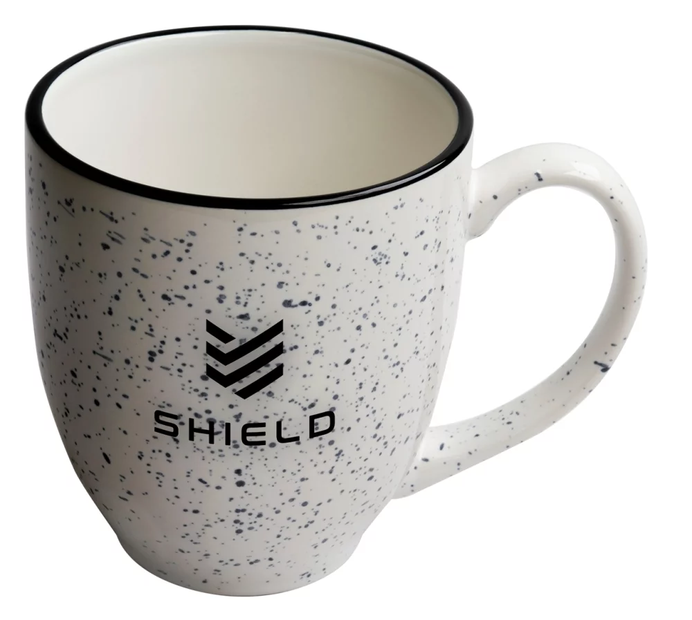 Speckled Bistro 16oz cermaic white w/black speckles