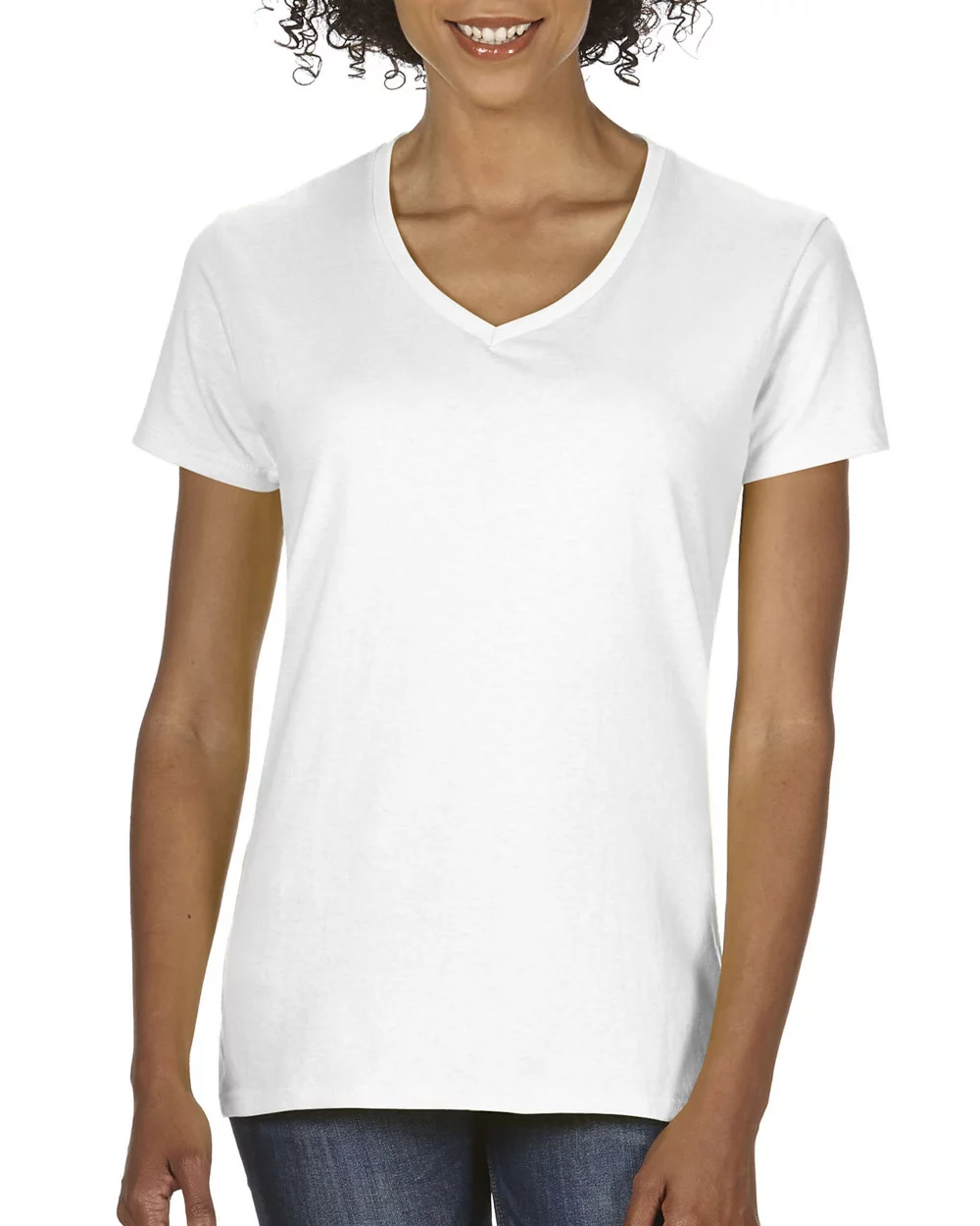 T-shirt col V en coton épais Gildan®