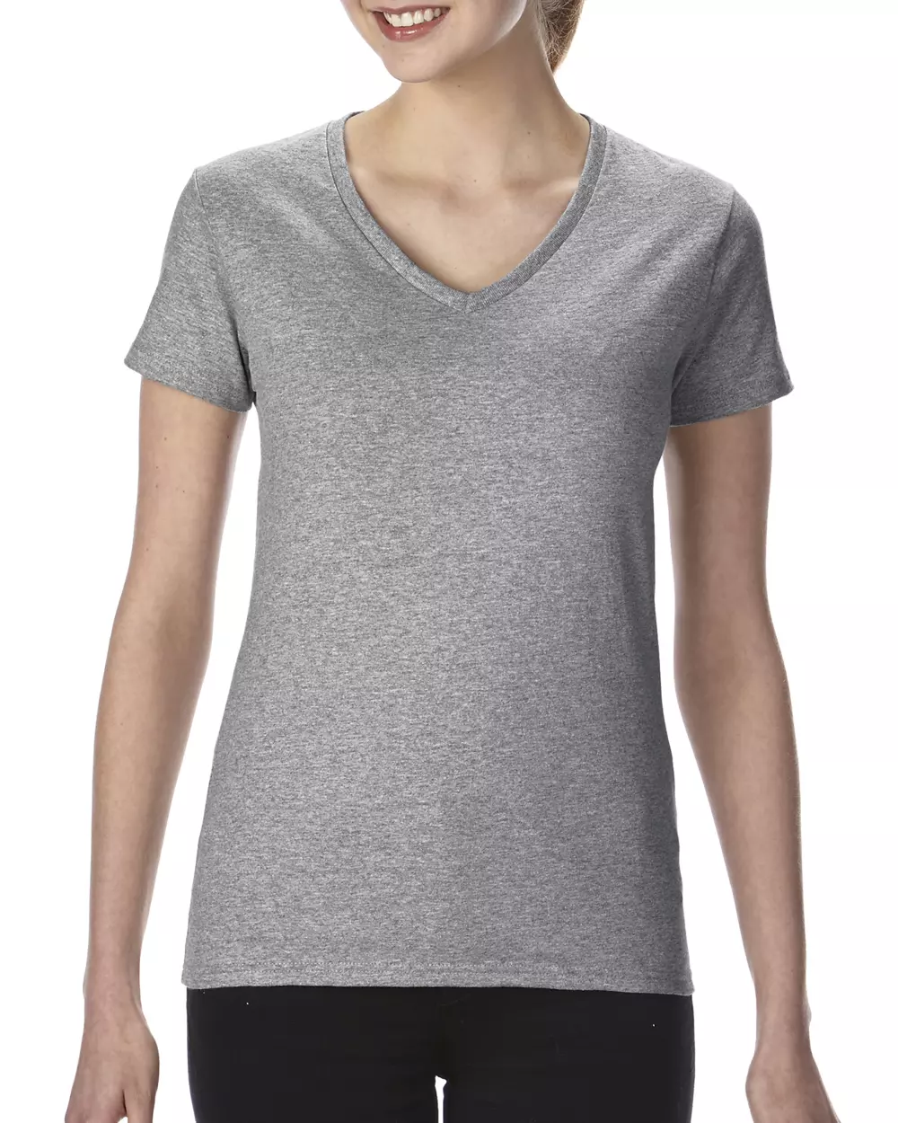 T-shirt col V en coton épais Gildan®