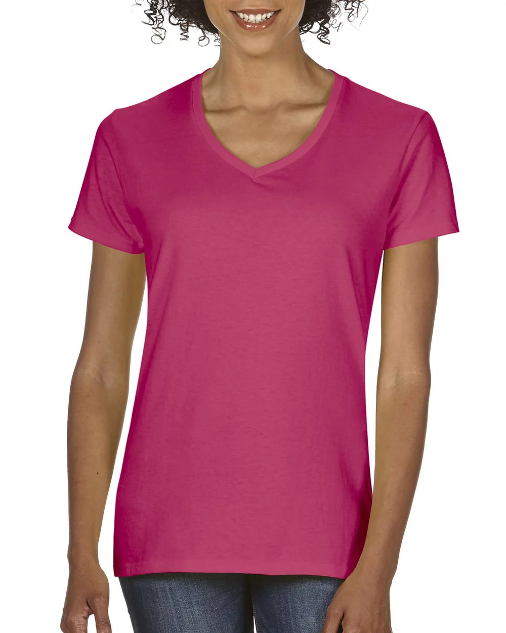 T-shirt col V en coton épais Gildan®