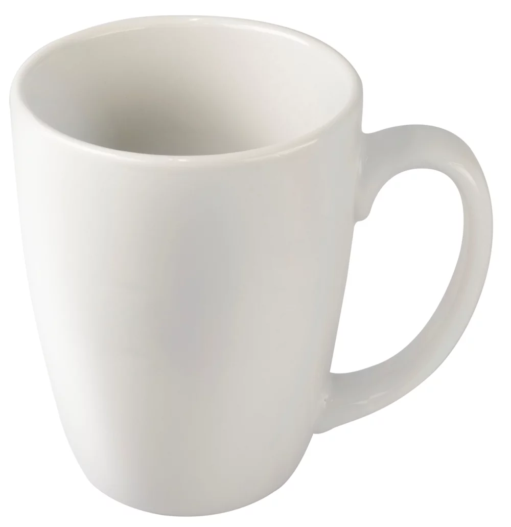 Mug en porcelaine vitrifiée blanche de 12 oz de Dover