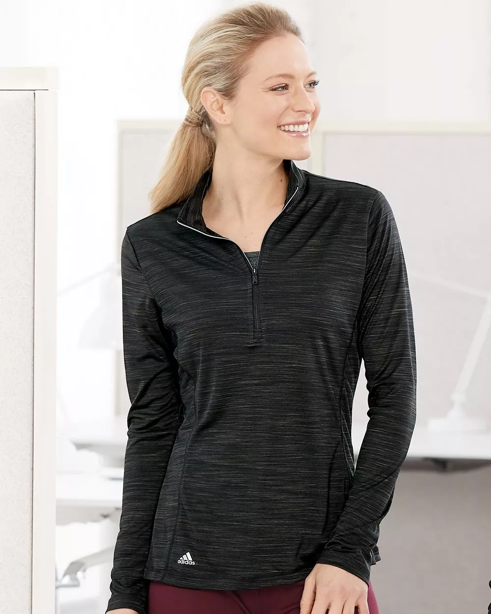 Adidas - Women's Lightweight Mèlange Quarter-Zip Pullover