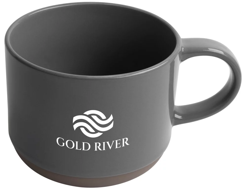 Alana 17oz mug grey/grey bottom trim in a Ripple gift box