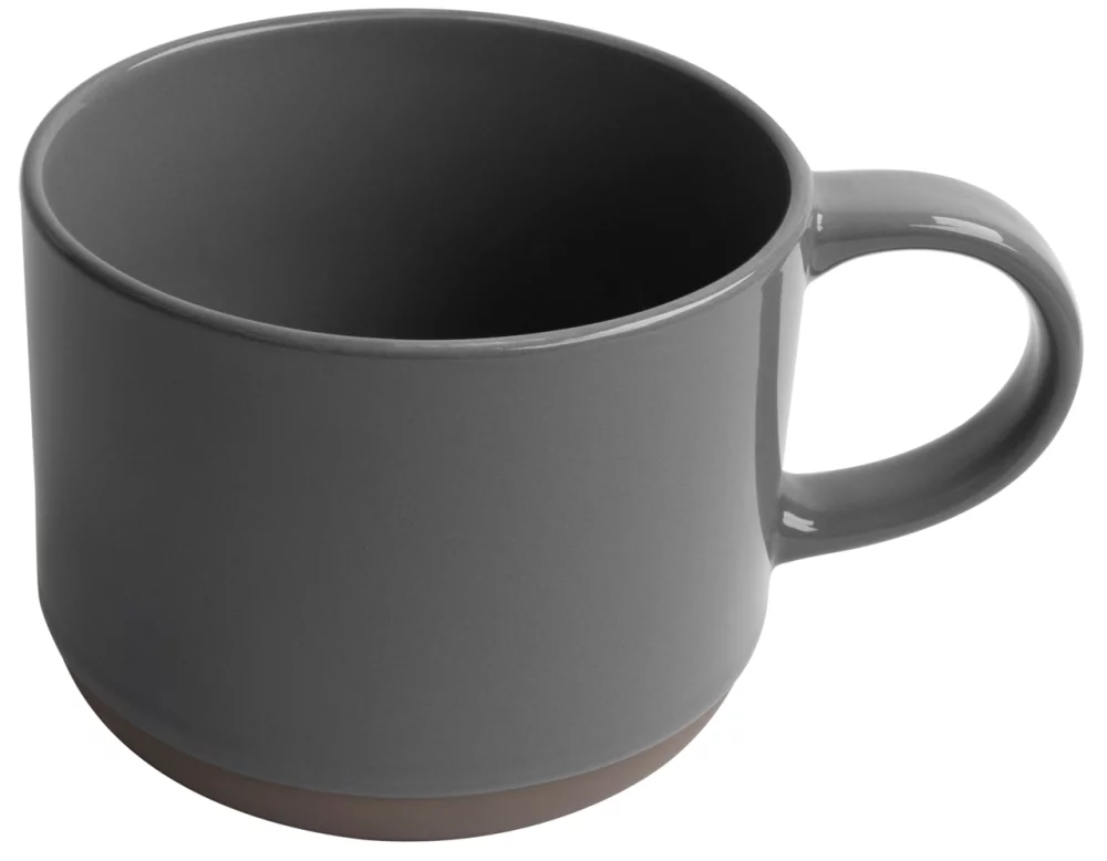 Alana 17oz mug grey/grey bottom trim in a Ripple gift box - Etched