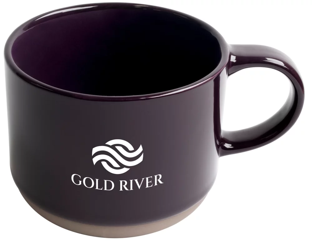 Alana 17oz mug purple/grey bottom trim in a Ripple gift box