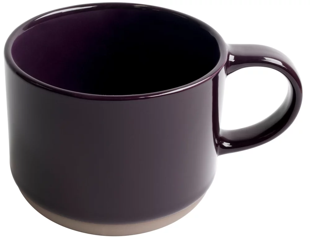 Alana 17oz mug purple/grey bottom trim in a Ripple gift box
