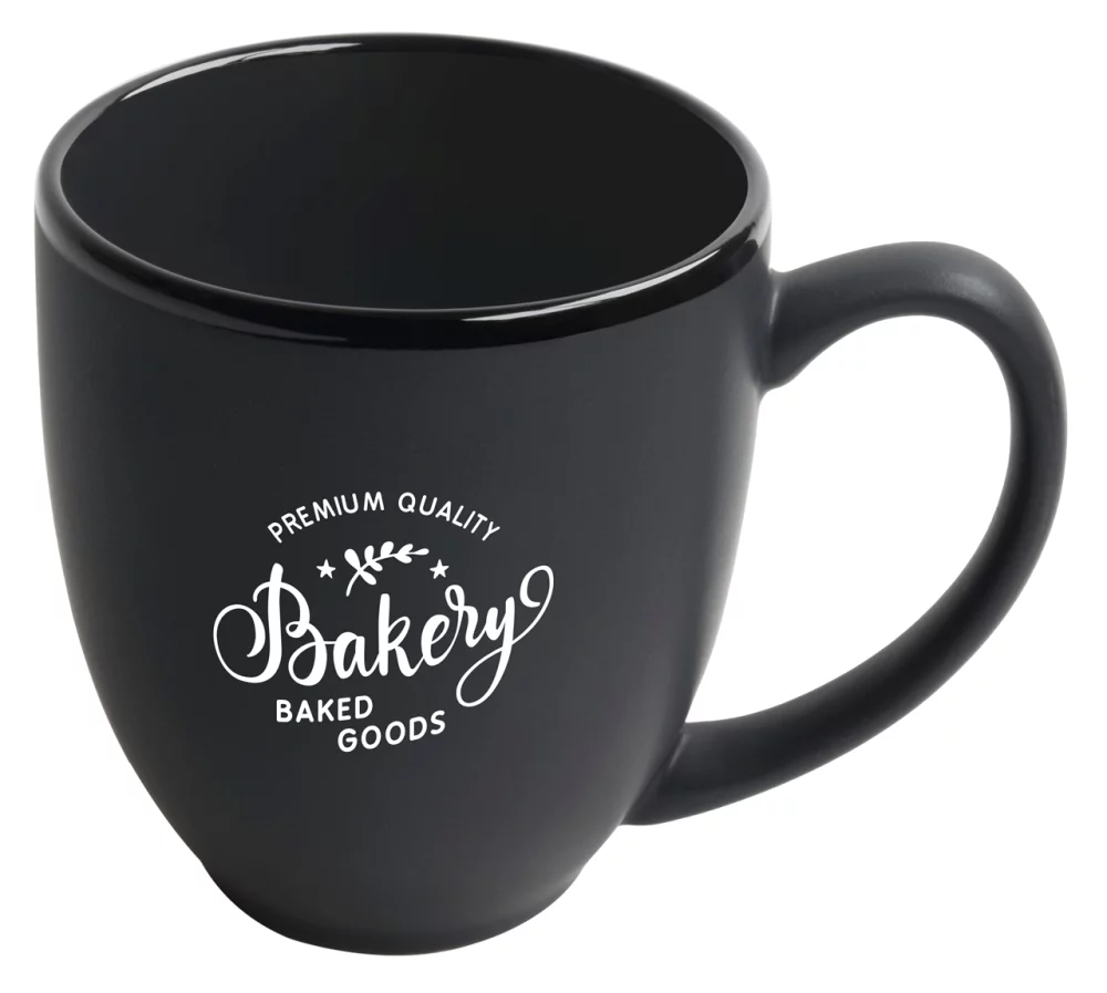 Bistro 16oz 2tone black/black mug in Ripple gift box
