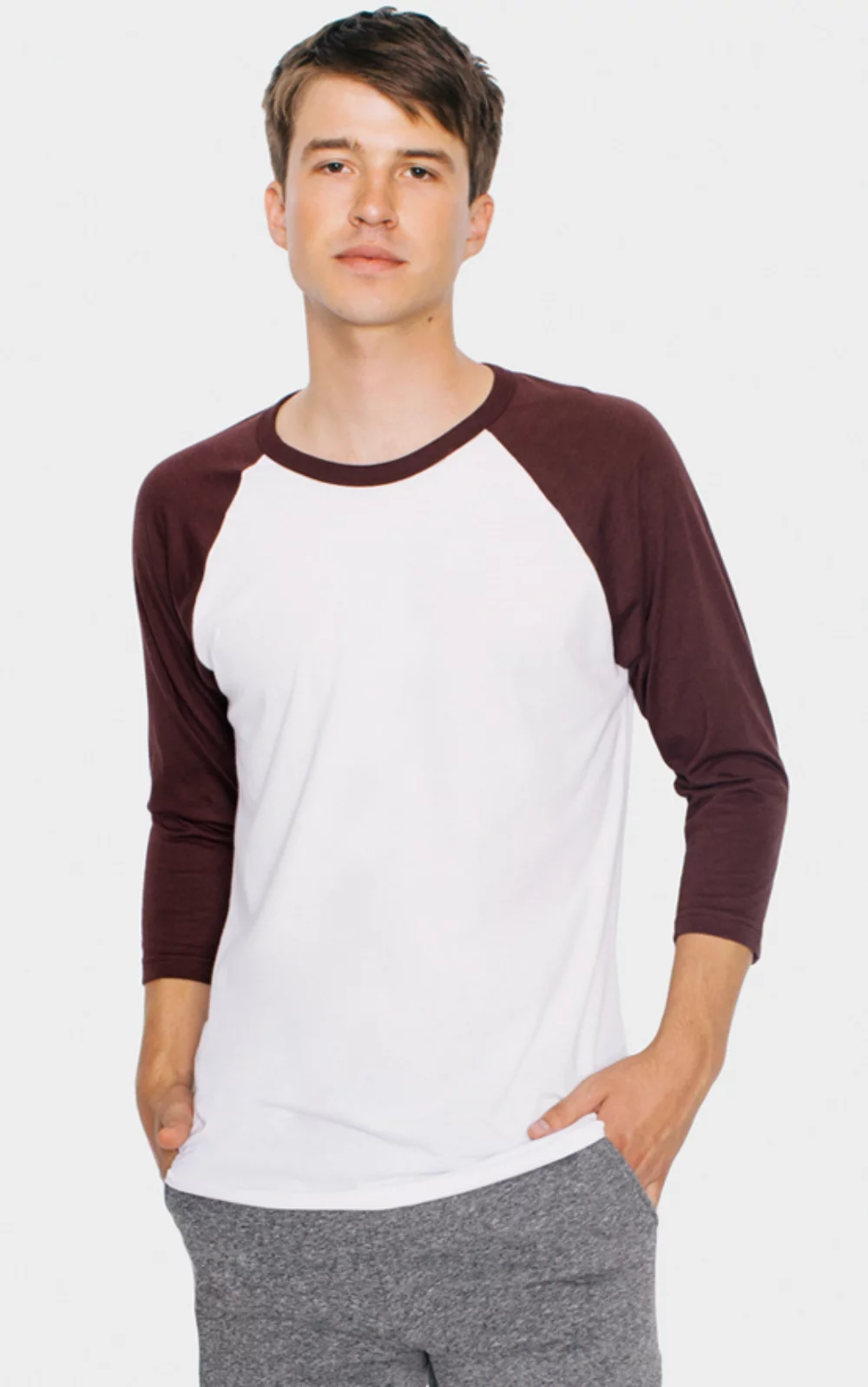 American Apparel® Unisex Poly-Cotton 3/4 Sleeve Raglan T-Shirt
