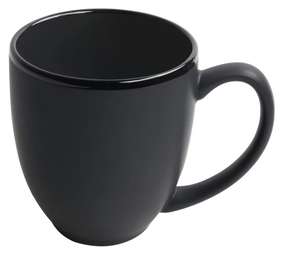 Bistro 16oz 2tone black/black mug in Ripple gift box