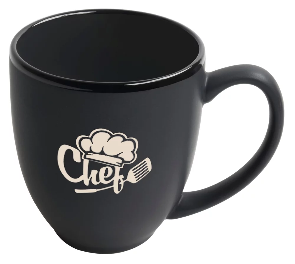 Mug bistro 16 oz 2 tons noir/noir dans une boîte cadeau Ripple - Gravé