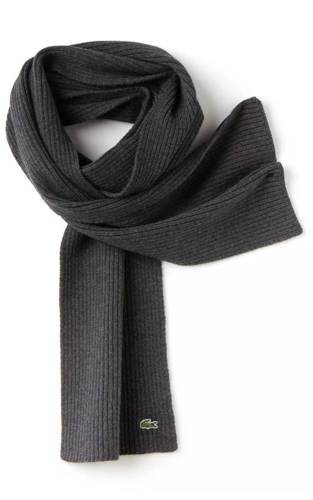 Lacoste Men's Ribbed Mouline Wool Scarf
