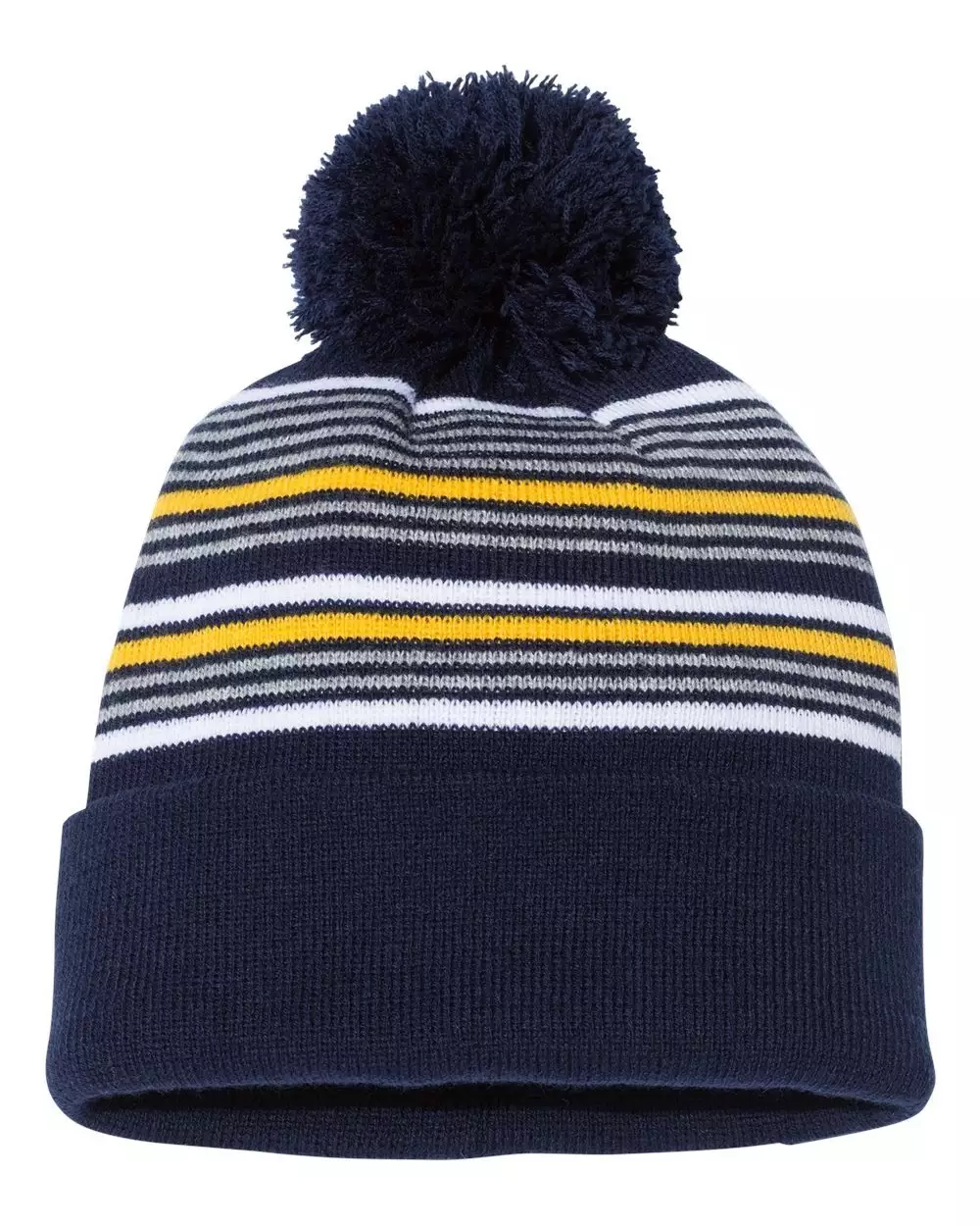 Bonnet tricoté à pompon rayé SPORTSMAN de 12 pouces