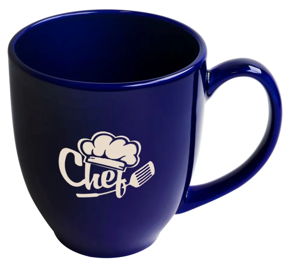 Mug cobalt de 16 oz du Bistro - Gravé