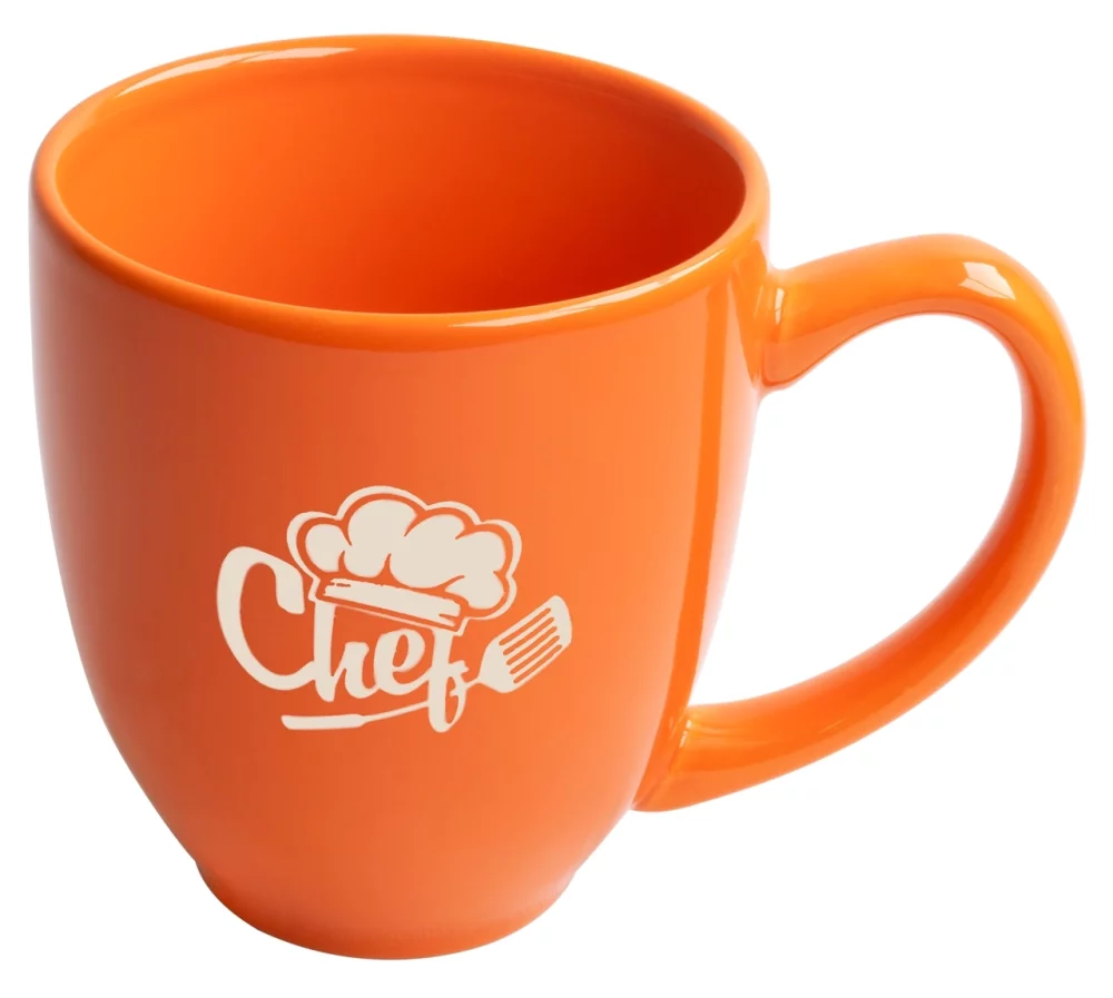 Mug orange de 16 oz du Bistro - Gravé