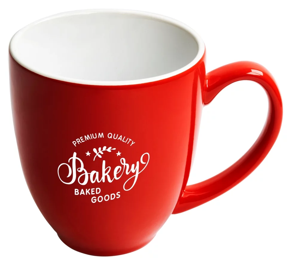 Bistro 16oz 2tone red/white mug