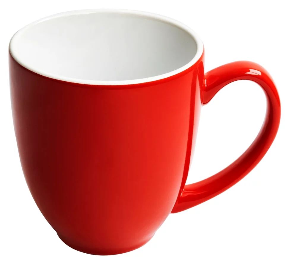 Economy Bistro 16oz 2 tone red/white ceramic mug
