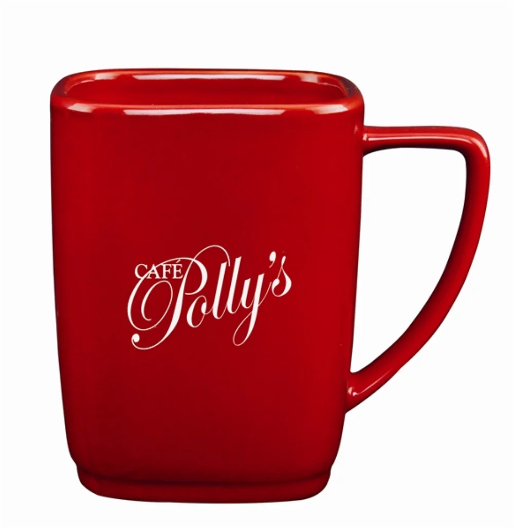 Tasse carrée en céramique de 15 oz rouge brique