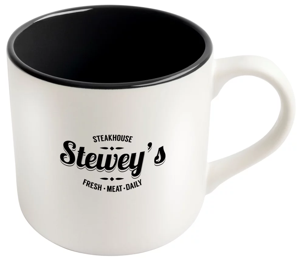 Mug Angora 14 oz bicolore blanc/noir dans une boîte cadeau Ripple