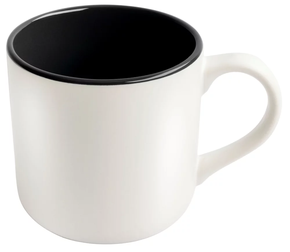 Angora 14oz 2tone white/black mug in a Ripple gift box