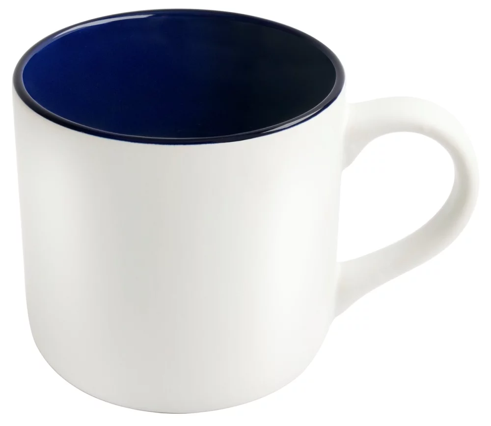 Angora 14oz 2tone white/cobalt mug in a Ripple gift box
