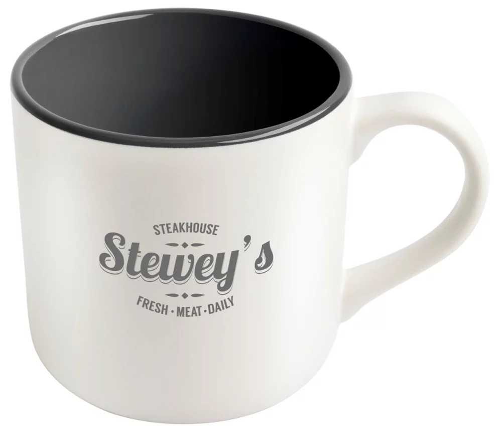 Angora 14oz 2tone white/grey mug in a Ripple gift box