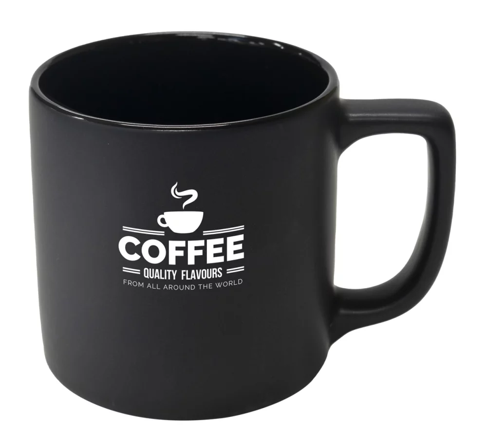 Arcadian 16oz two-tone matte ceramic mug black/black in a Ripple box