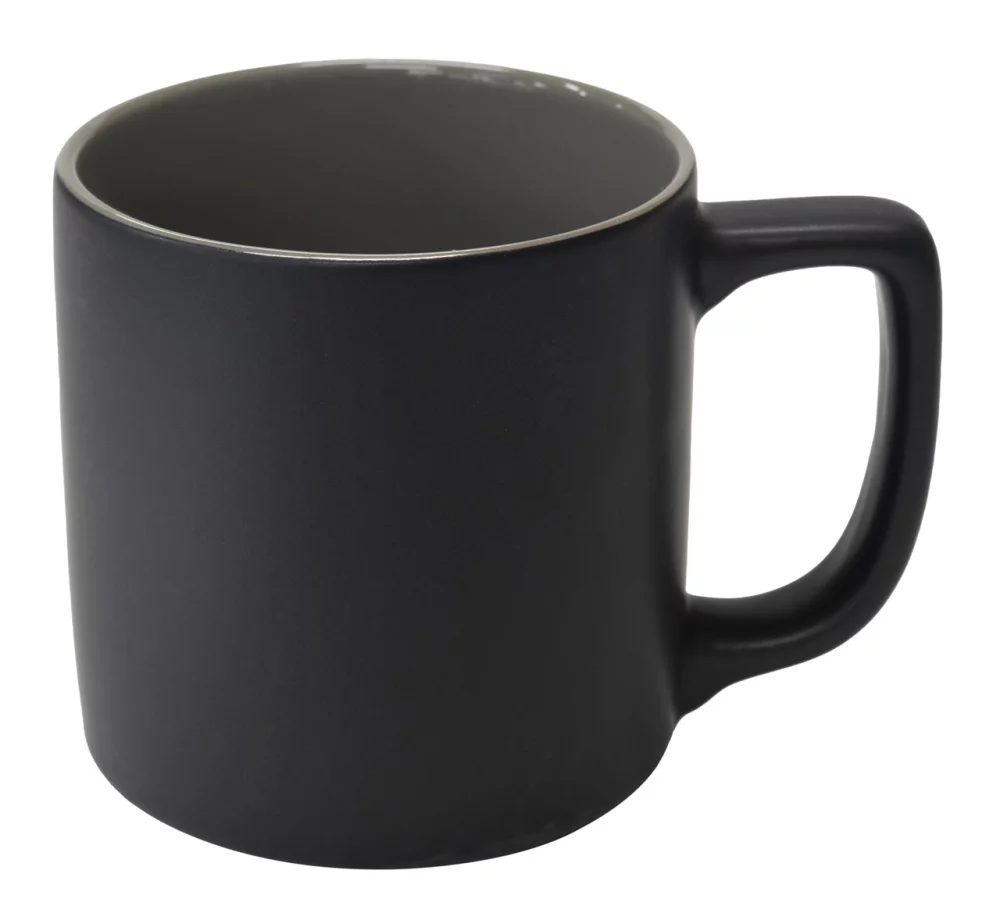 Arcadian 16oz two-tone matte ceramic mug black/grey in a Ripple box