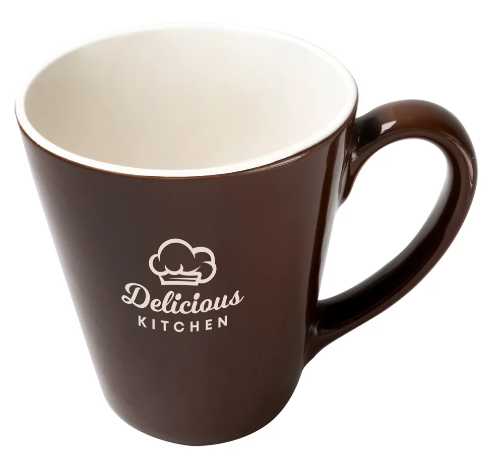 *~ Dezine Colour Series 16oz 2tone brown/white mug (no gift box)