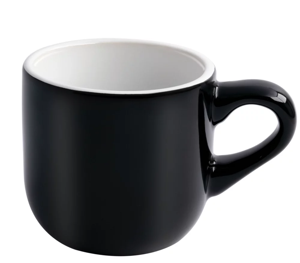 Wellington 11oz vitrified ceramic black/white cappuccino mug