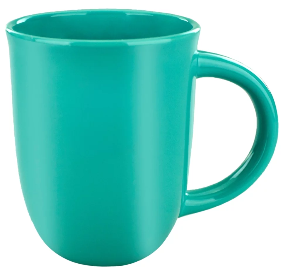 Salem 14oz aqua glossy finish solid colour ceramic mug