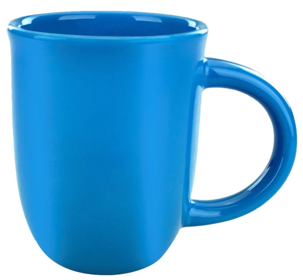 Mug en céramique de couleur unie bleu ciel brillant Salem 14 oz