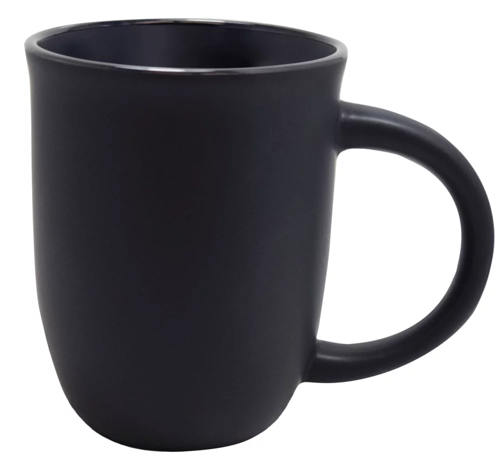 Tasse en céramique mate noire Salem 14 oz avec bordure noire