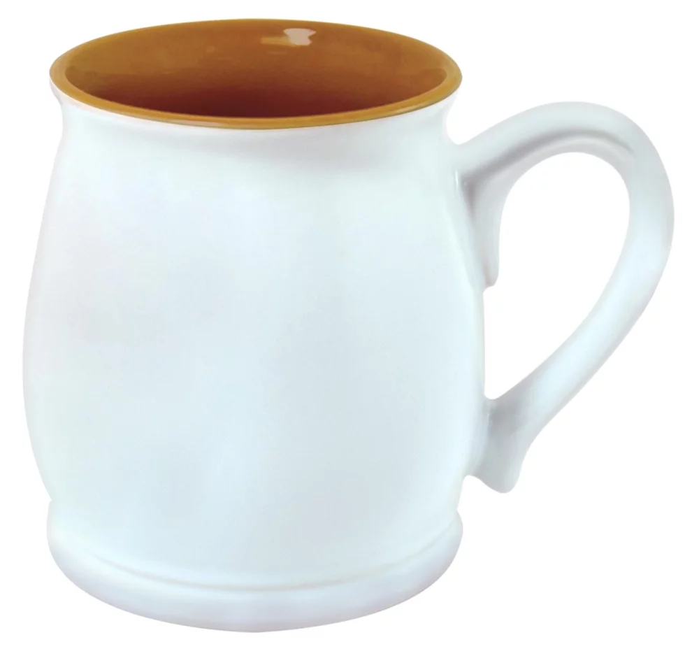 Tasse de 16 oz Bergen 2 tons blanc/caramel dans une boîte cadeau Ripple