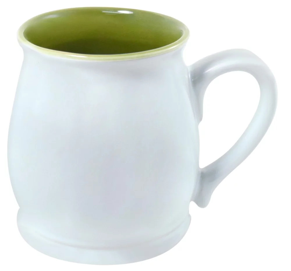 Mug Bergen 2 tons blanc/vert de 16 oz dans une boîte cadeau Ripple